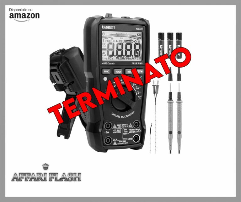 Multimetro Digitale, KAIWEETS Tester Elettricista con 4000 Conteggi, Amperometro con T