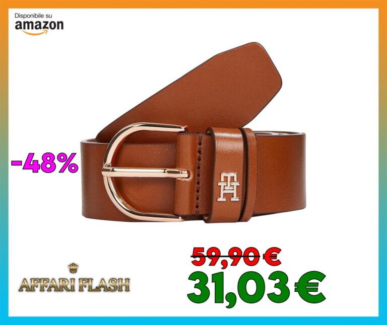 ️ Tommy Hilfiger Donna Cintura Essential Effortless 3,5 con Fibbia ad Ardiglione