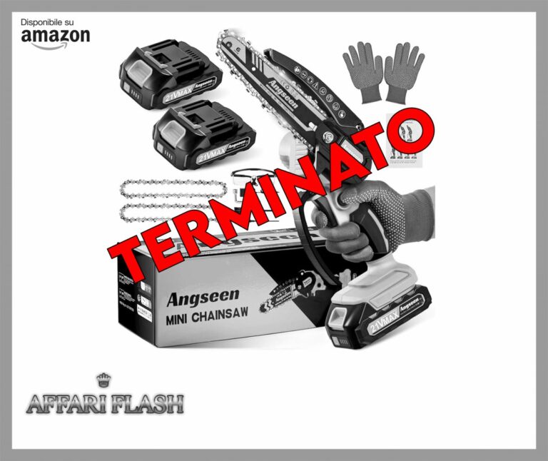 Angseen Mini Motosega a Batteria Per Potatura con 2 Batterias, 850W 6 Pollici Sega a Batteria per Potatura con 2 Chains e Blocco di Sicurezza, Motosega Elettrica Per il Taglio del Legno e Giardinaggio