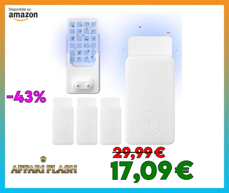 OUSFOT Trappole mosche, 4 Dispositivi Trappola per Mosche 20 Carte Colla Antizanzare Trappola per Mosche da Internotrappola,per Insetti Volanti Plug