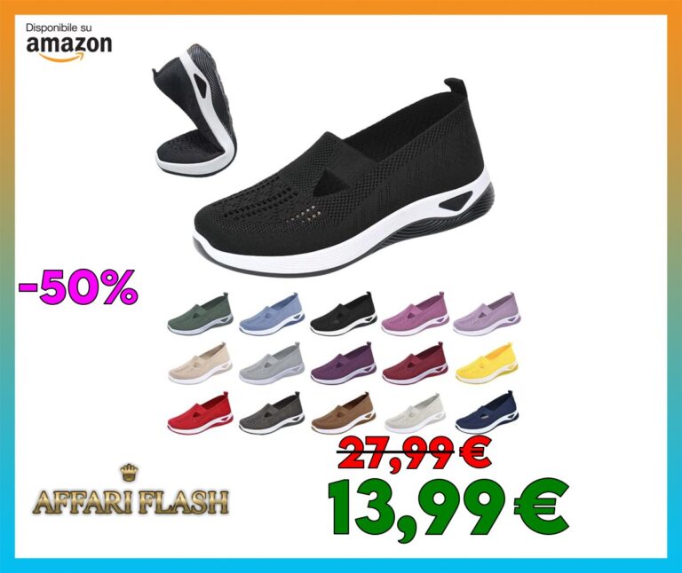 HOOUDO Scarpe Ortopediche Donna, Scarpe Trekking Donna Senza Lacci Morbida Sneakers da Ginnastica Traspirante Antiscivolo Leggere Sneakers da Corsa Estive Comode