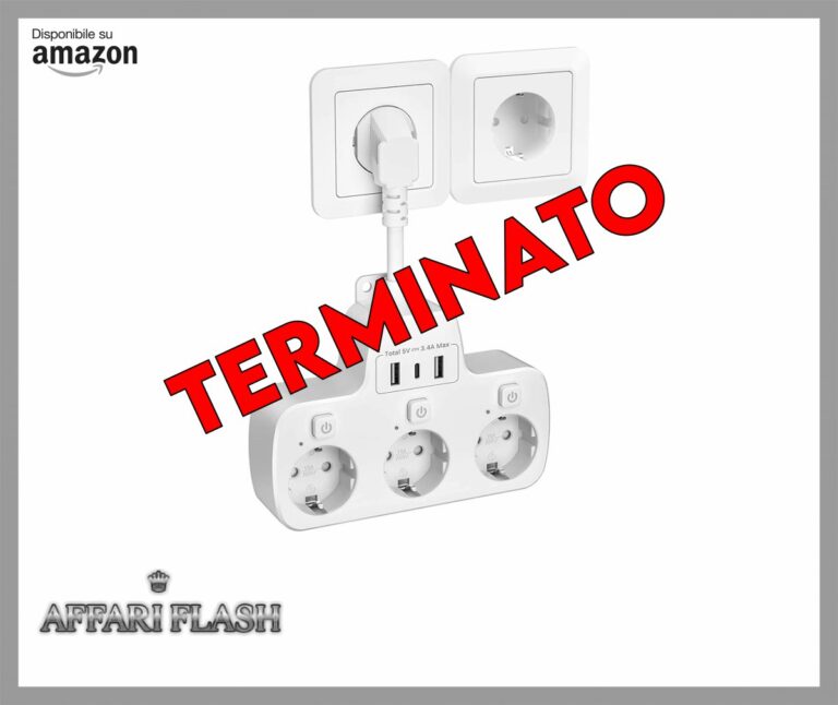 Ciabatta Multipresa con Interruttori Indipendenti, Presa Multipla Salvaspazio 3 Prese Schuko con Interruttore Ciabatta Elettrica USB C Adattatore Multipresa parete Spina Tedesca Cavo 0,1m, Bianco