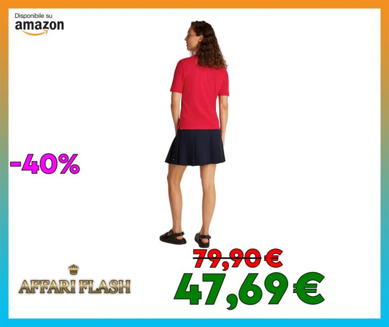 Tommy Hilfiger Donna Maglietta Polo Maniche Corte 1985 Pique Regular Fit