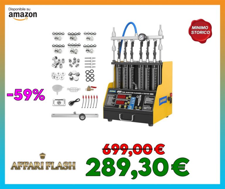 AUTOOL CT400 GDI Macchina per la Pulizia degli iniettori ad ultrasuoni per Auto 220 V/110 V, Tester per iniettori di Carburante Diesel a Benzina con 6 cilindri per Vari iniettori di Carburante