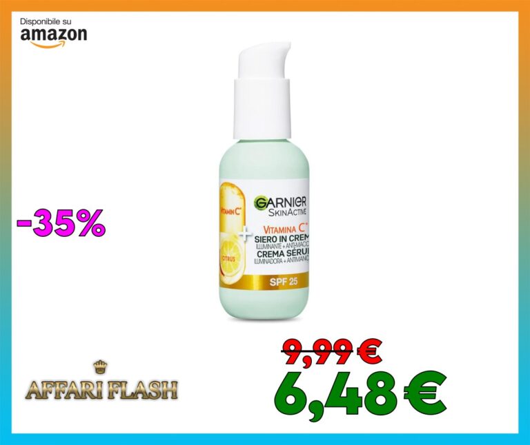 Garnier Siero in Crema Vitamina C SkinActive, 2 in 1 Siero Vitamina C e Crema Idratante SPF25, Anti