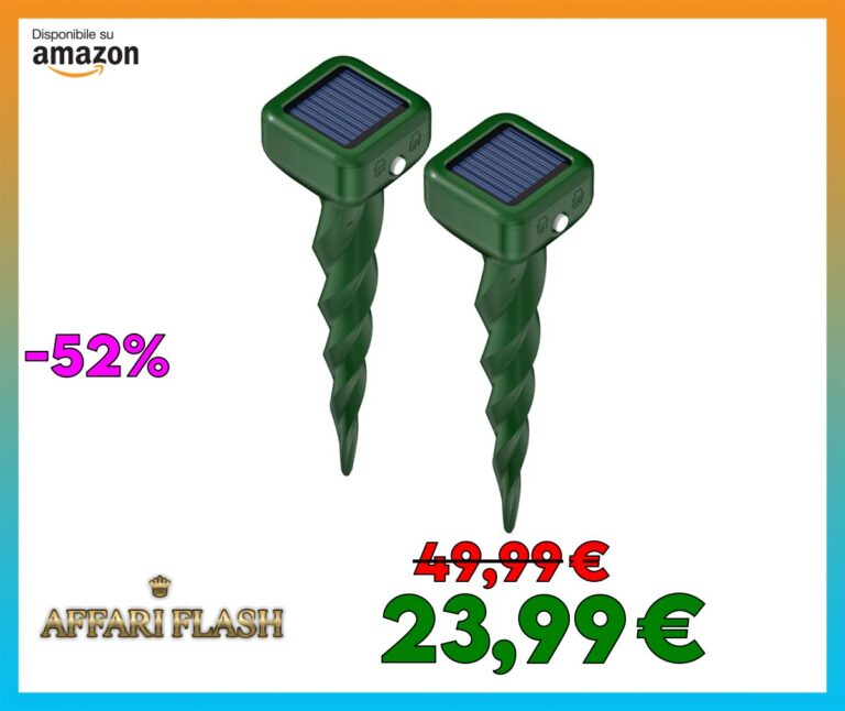 Scaccia Talpe Ultrasuoni Solare, Dissuasori per Talpe, IP66 Impermeabile Dissuasori per Topi, Repellente Ultrasuoni Respinge Serpente,Gopher per Giardini e Prati (2 Pezzi)