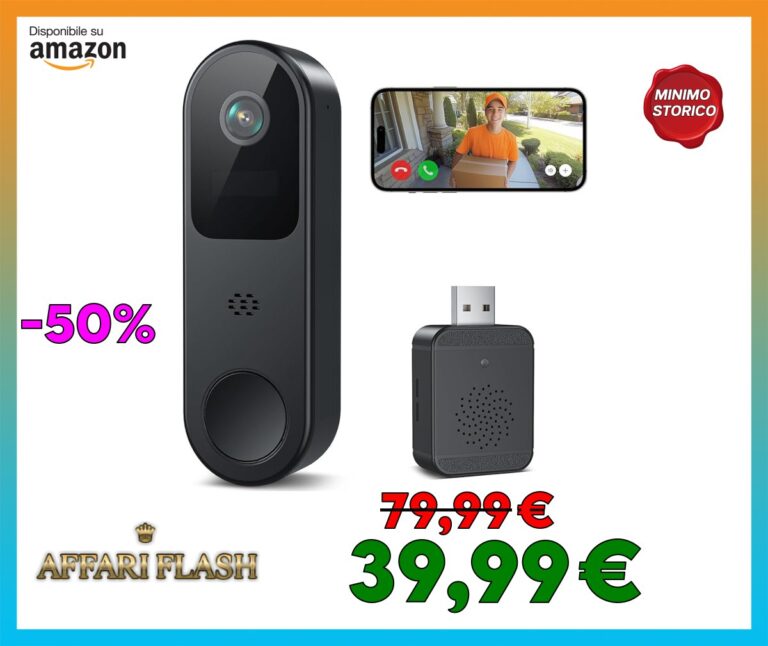 Belleye Campanello Senza Fili con Fotocamera, 2K HD Videocitofono WiFi da Esterno con Suoneria Rilevamento Umano PIR, Allarme Immediato, Audio Bidirezionale, Visione Notturna, Impermeabile IP66