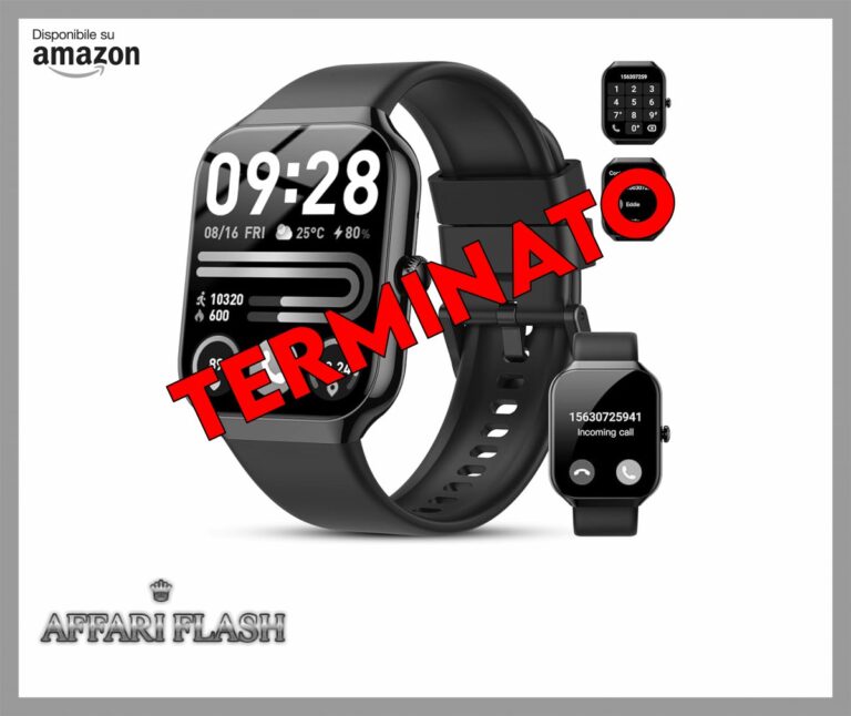 Smartwatch Uomo Donna, 1.96″ Orologio Smartwatch con Effettua/Risposta Chiamate, 112+ Sportive Smart Watch con Contapassi, Sonno/Cardiofrequenzimetro, IP68 Impermeabile Fitness Tracker per iOS Android