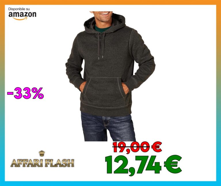Amazon Essentials Felpa con Cappuccio, Non Apribile, Disponibile in Taglie Big & Tall Uomo