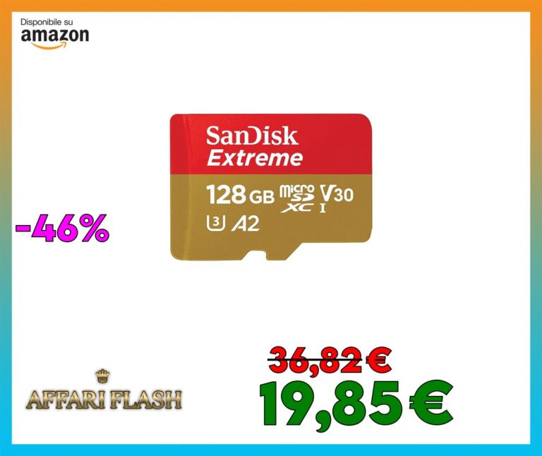 SanDisk Extreme 128GB scheda microSDXC + RescuePro Deluxe, Micro SD fino a 190 MB/s, + adattatore SD, con prestazioni app A2, UHS