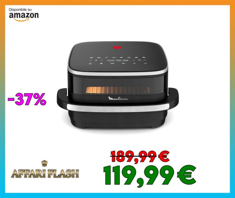 Moulinex Easy Fry XL Surface, Friggitrice ad Aria XL con Cestello Antiaderente e Finestra di Osservazione, 1,5 Kg, Tecnologia Extra