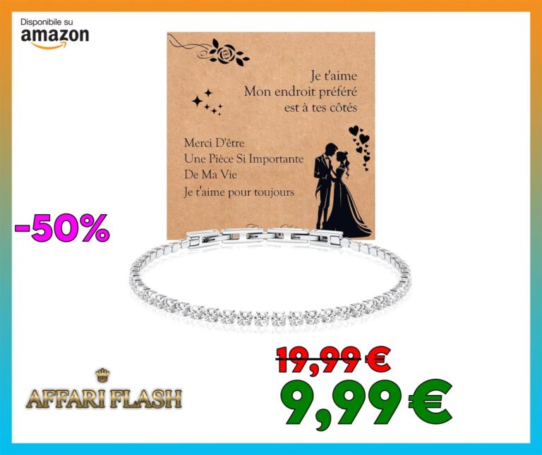 CheersLife Bracciale Tennis Donna Argento Bracciale Donna Acciaio con Zirconi Bianchi 3mm Idee Regalo per Donna Natale Compleanno Anniversario Regali Per Lei Regalo Bracciali per Moglie Fidanzata FR