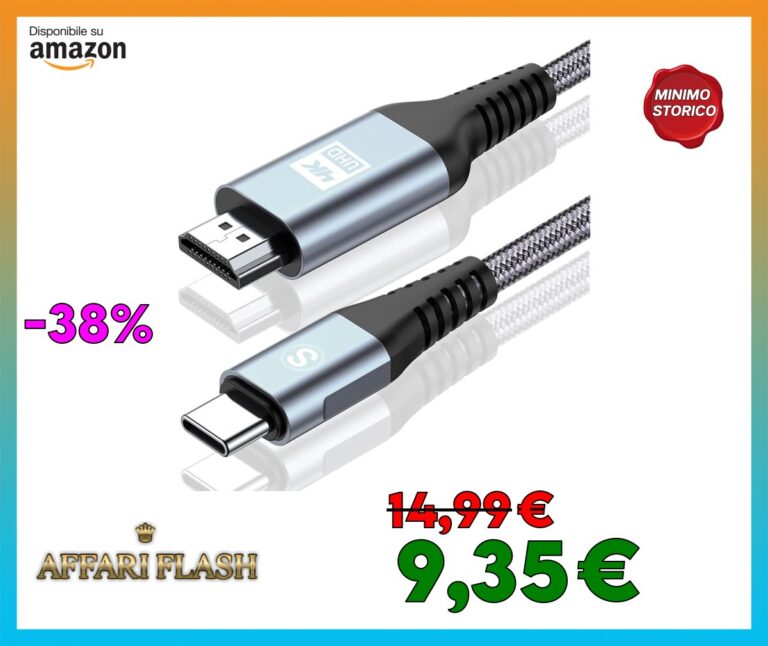 sweguard Cavo USB C HDMI 4K 2M, UHD Adattatore Tipo C per Thunderbolt 4 3 Compatible con iPhone16 15 Plus Pro Max,MacBook Pro/Air,iMac,iPad Pro,Samsung S25 S24 a s8,Surface,Dell