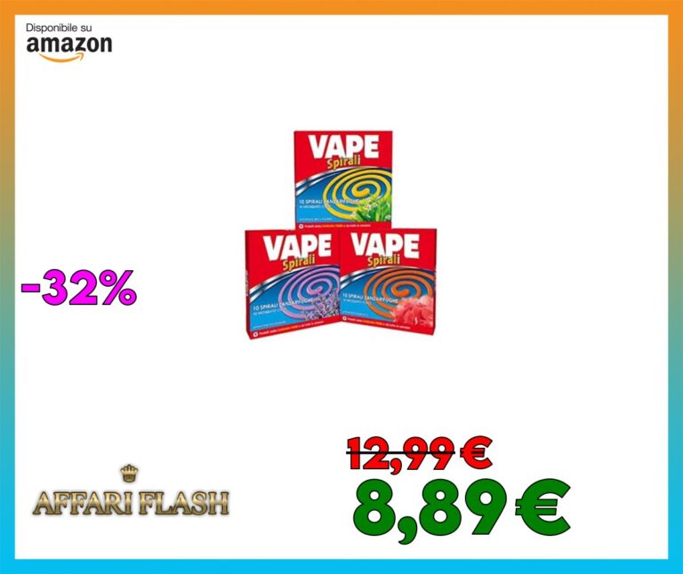 Vape Spirali Anti Zanzare Repellente Insetti (3×10 Zampironi)