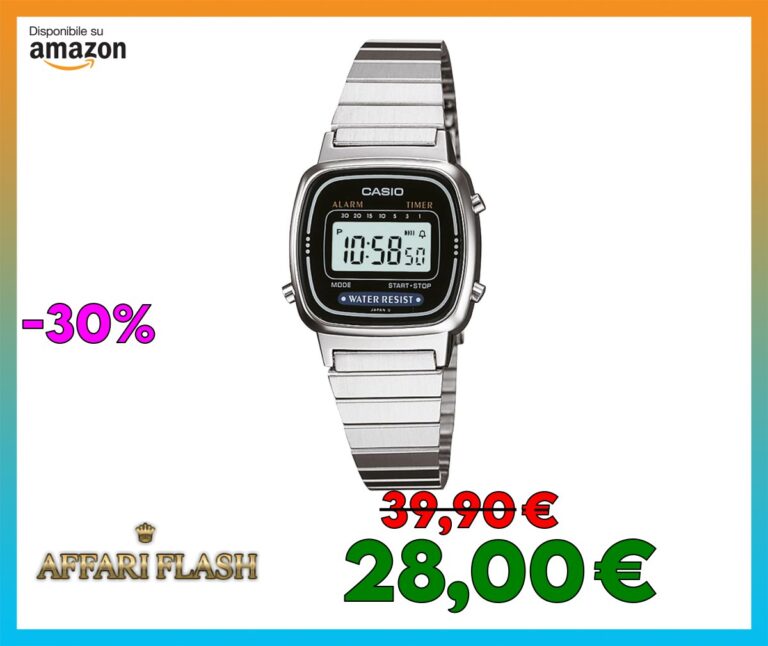 ️ Casio Orologio da polso digitale da donna in acciaio inossidabile LA670W