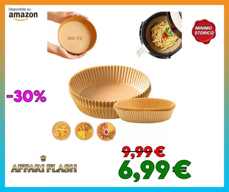 100 Pezzi carta friggitrice ad aria, carta da forno per friggitrice ad aria, antiaderenti e monouso contenitori per friggitrice ad aria, Padella per cottura arrosto (dimensioni16*4.5cm)16 * 4.5cm)