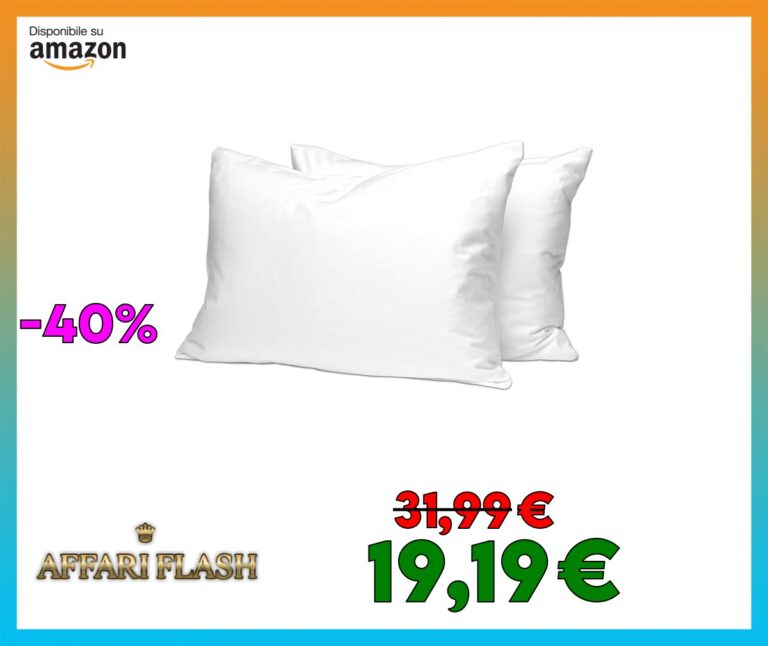 Pizuna Set di 2 Federe per letto matrimoniale cotone 50×80 cm Bianco, 400 fili con trama Sateen in 100% Cotone a fiocco lungo Federa cuscino 50×80 (Federa cuscino Bianco