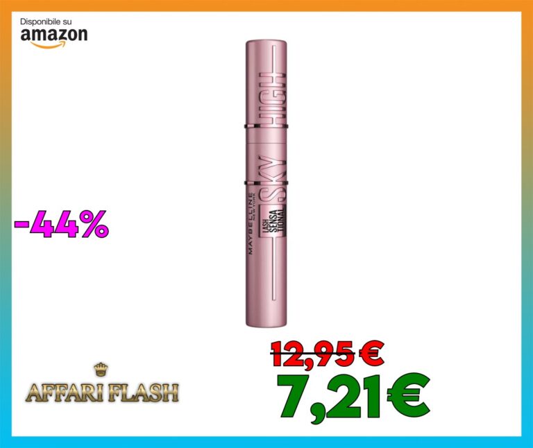 Maybelline New York Mascara Ciglia Sensazionali Sky High, Volumizzante e Allungante, Definisce, incurva e moltiplica, Nero, 7,2 ml