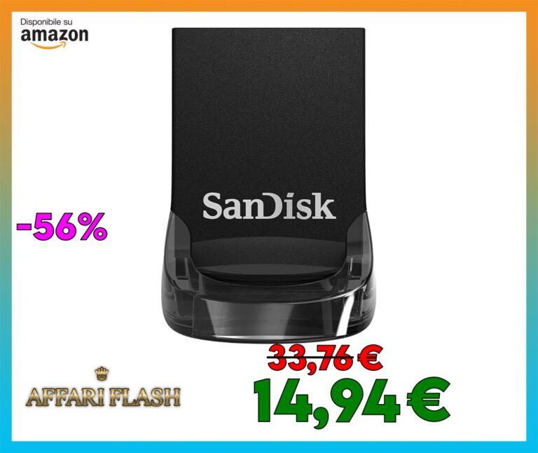 SanDisk 128GB Ultra Fit Unità flash USB 3.2, con velocità di lettura fino a 400 MB/s