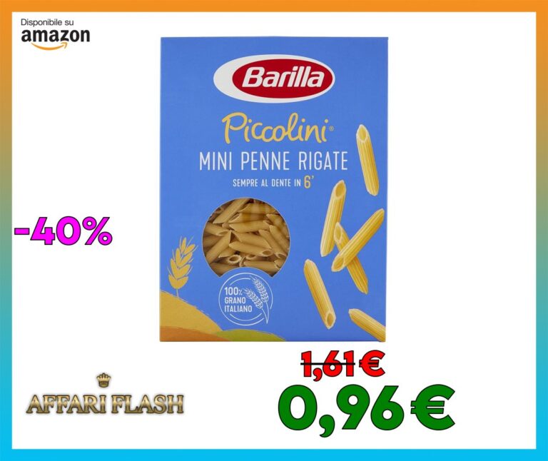 Barilla Pasta Mini Penne Rigate Piccolini, Pasta Corta di Semola di Grano Duro 100% Italiano, 500 gr