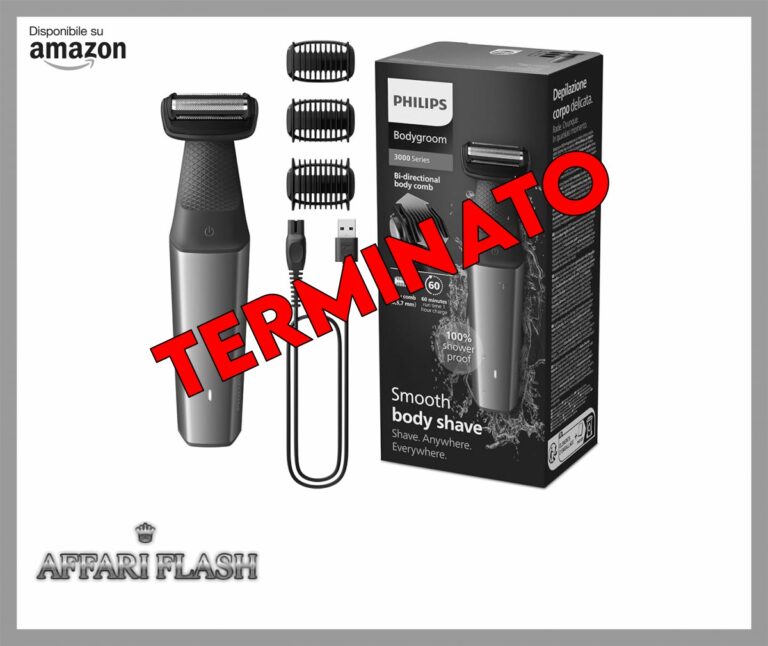 Philips Bodygroom Series 3000 Rifinitore impermeabile per inguine e corpo, rasatura precisa e confortevole, routine di cura del corpo completa, 60 minuti di autonomia, modello BG3027/03