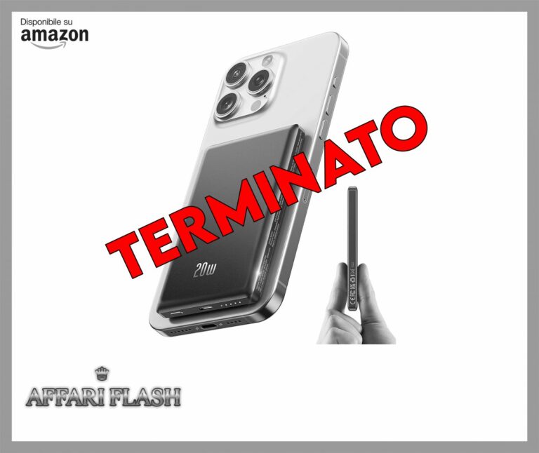 Ultra Slim Power Bank per MagSafe, Wireless PowerBank Magnetico 5000mAh, 20W Ricarica Rapida Caricatore Portatile per iPhone 16/15/14/13/12/Pro/Plus/Max Series, Batteria Portatile Nero 2025