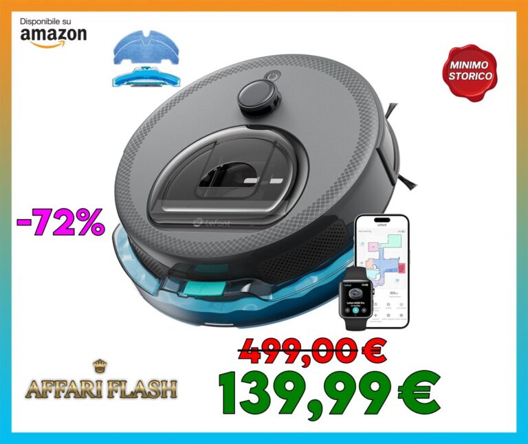 LEFANT M330Pro Robot Aspirapolvere Lavapavimenti con Mappatura, Navigazione dToF, Zona vietata, Evitamento ostacoli PSD, Aspirazione 5000Pa, 150 minuti, Pulizia programmata, Alexa/APP/WiFi, Grigio