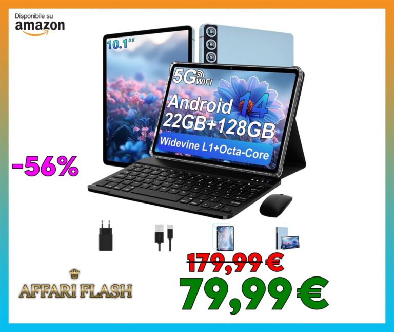 ZIOVO Tablet 10 Pollici Tablet Android 14, 22GB RAM+128GB ROM (TF 1TB), 5G WiFi/Supporto Widevine L1/Octa