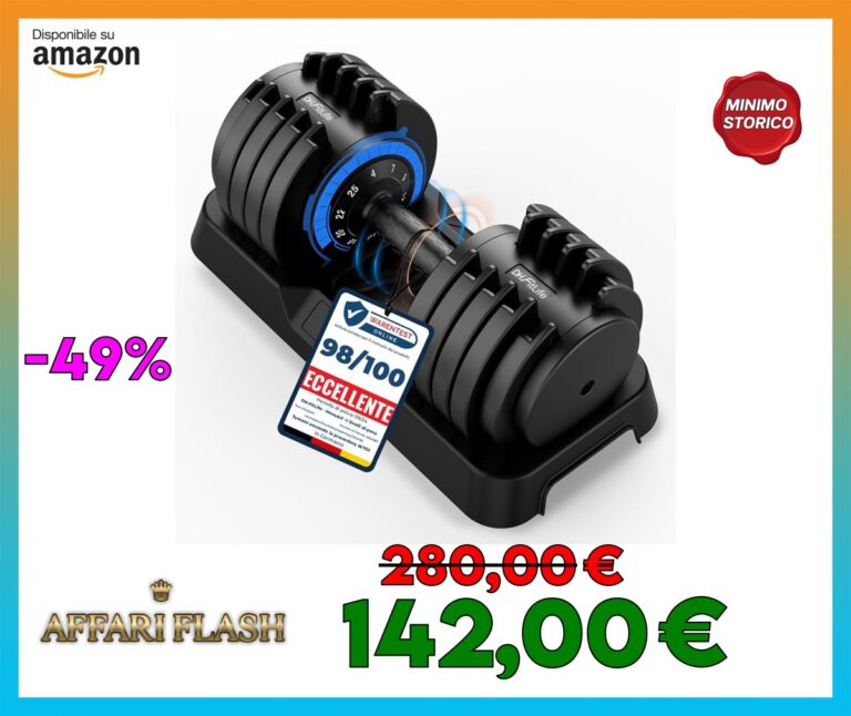 ️ DH FitLife 25kg Manubri Regolabili da 4 a 25 kg, Set Manubri Componibili con 10 Pesi in 1, Manubri Regolabili Salvaspazio per Allenamento a Casa