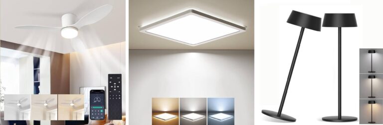 Silenzioso Ventilatore da Soffitto 60W, Ventilatore da Soffitto con Luce e Telecomando 100CM