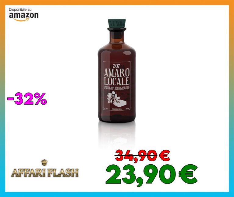 207 Amaro Locale, Miglior Amaro al Mondo 2024, Artigianale con Zafferano DOP e Note Agrumate, 23% Vol, 70CL