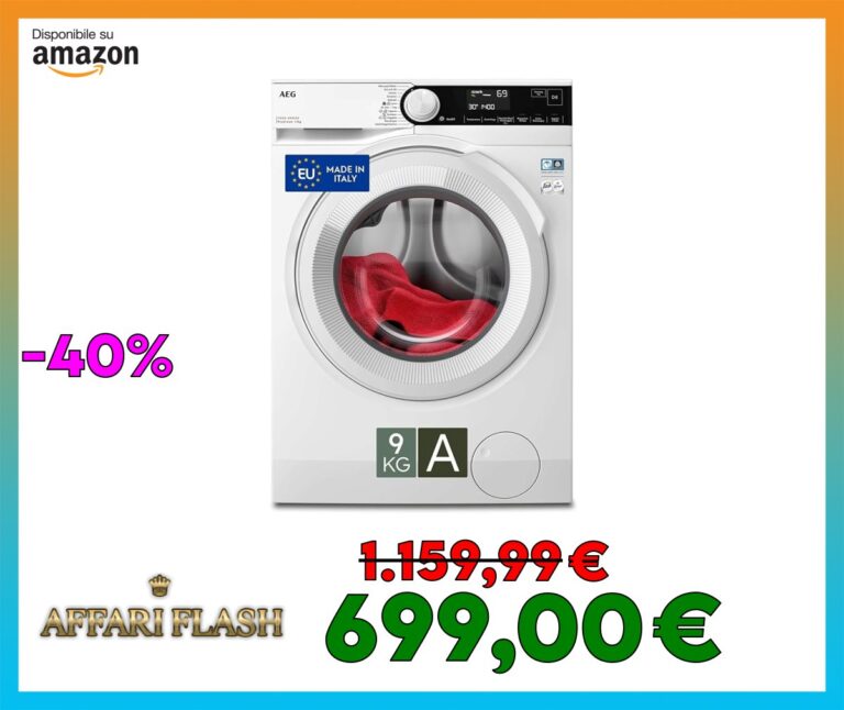 AEG ProSteam Serie 7000 Lavatrice a carica frontale LR7D94GW, PreciseWash, programma Vapore Refresh, 9 kg, Classe A, colore Bianco