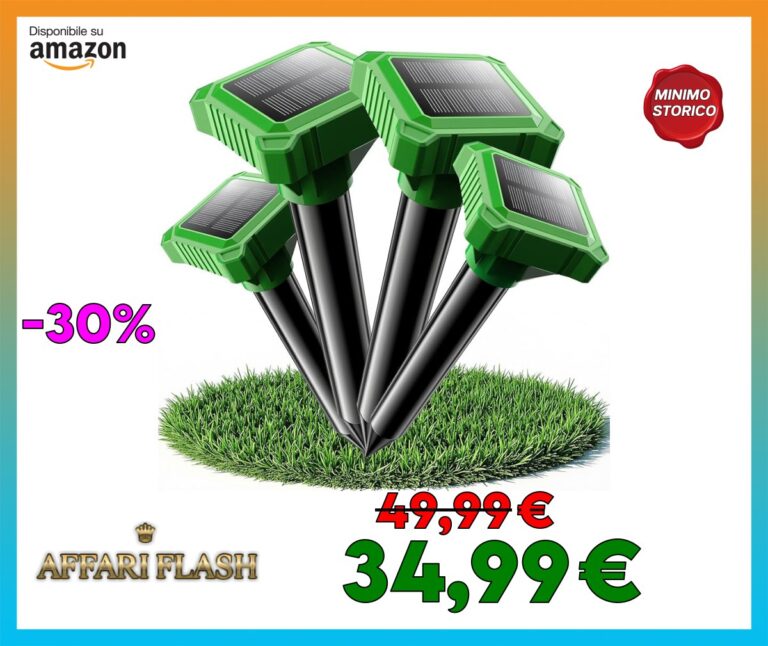 Dissuasori per Talpe, 4 Pezzi IP65 Impermeabile Repellente Animale a Ultrasuoni, Dissuasore Solare per Giardino e Campeggio, Anti Topi, Serpenti