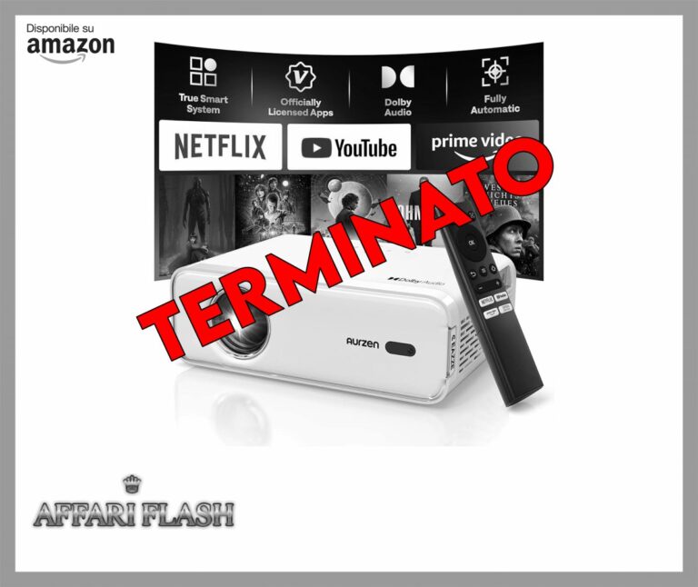 Aurzen EAZZE D1 Proiettore intelligente Supporta 4K con WiFi e Bluetooth, licenza ufficiale Netflix, messa a fuoco automatica e Keystone, audio DoIby, zoom, film 1080P nativo,Bianco
