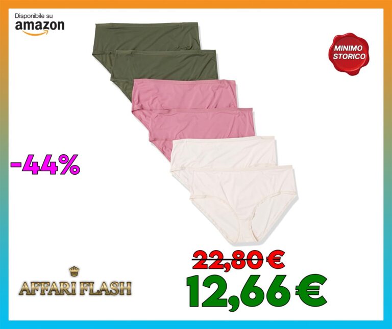 Amazon Essentials Biancheria Intima a Vita Alta (Disponibili in Taglie Forti) Donna, Pacco da 6