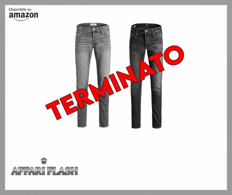 JACK & JONES Jeans Slim Fit a Vita Bassa. Chiusura con Patta e Bottoni.