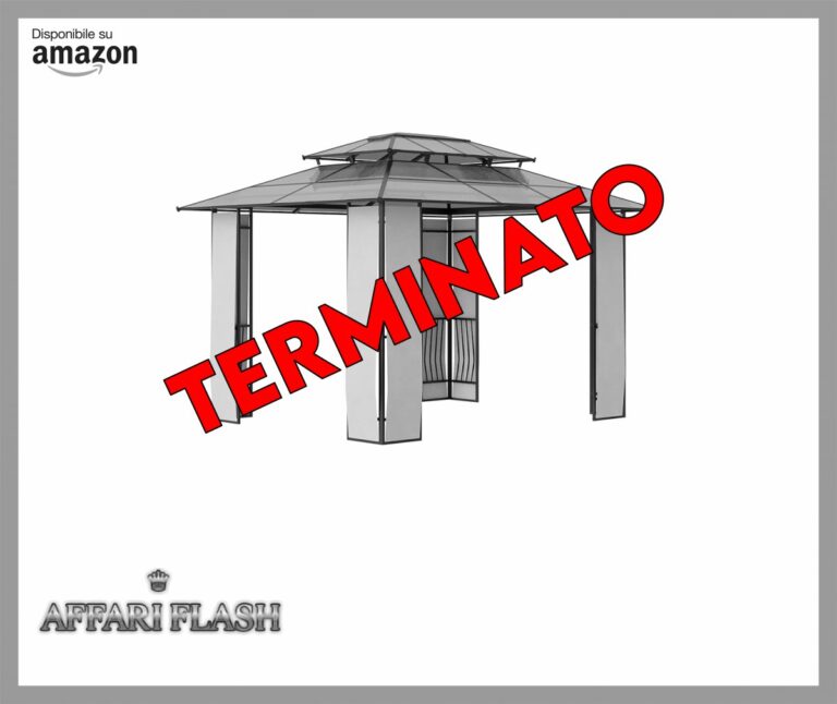 Outsunny Gazebo da Giardino 3.7x3m con Tetto in Policarbonato a 2 Livelli, Struttura Acciaio e Alluminio, Marrone