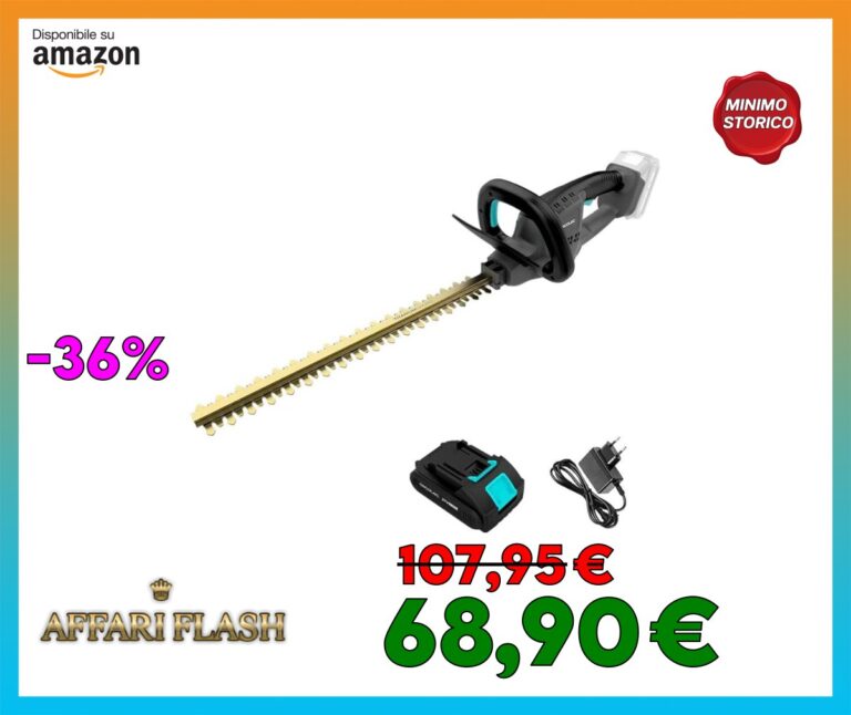 Cecotec Tosaerba e Tagliasiepi a Batteria TitaniumSword 4500 Freemove. 45cm. Motore Brushless 21V. Doppia Sicurezza. Rami 16mm. Potenza e Durata per una Potatura Sicura ed Efficace