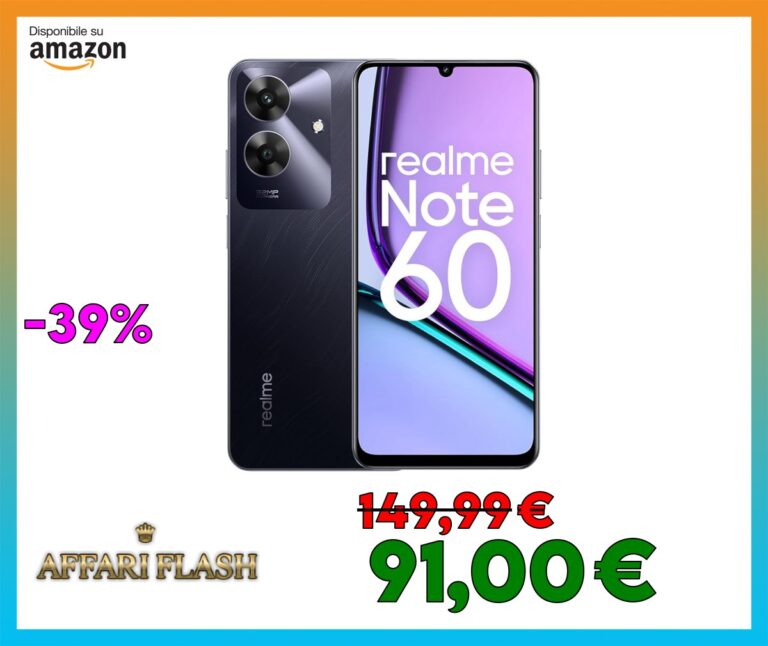 realme Note 60 Smartphone 6+128 GB, garanzia di fluidità ArmorShell di 48 mesi, fotocamera Super Clear da 32 MP, display Eye Comfort, da 90 Hz batteria massiccia da 5000 mAh, Marble Black