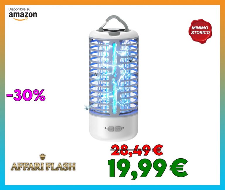 Lampada Antizanzare, Anysun Zanzariera Elettrica con Luce LED per Interno ed Esterno, Zanzare Elettrico 3000V Impermeabile, Lampada Zanzare per Casa, Patio, Cortile, Giardino, Campeggio