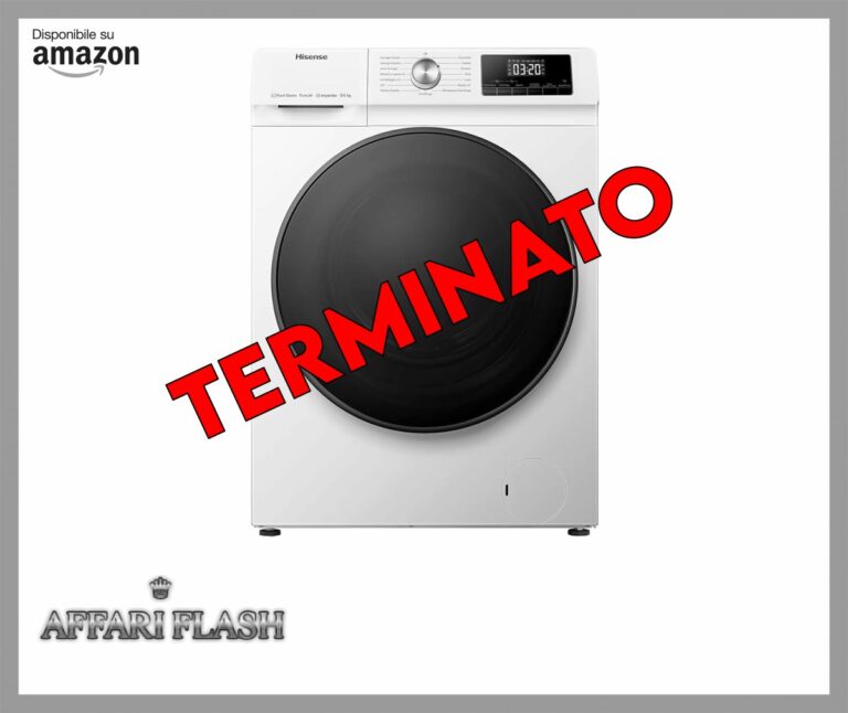 Hisense WDQA9014EVJM Lavasciuga 9+6 Kg, 1400 Rpm, 15 Programmi Automatici, Vapore, Motore Inverter, Classe Efficienza Energetica D, Classe Efficienza Lavaggio A, Display LED, Programma Rapido