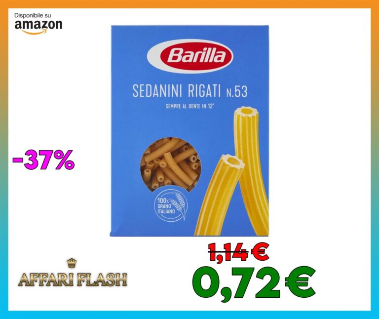 Barilla Pasta Sedanini Rigati di Grano Duro, 500g