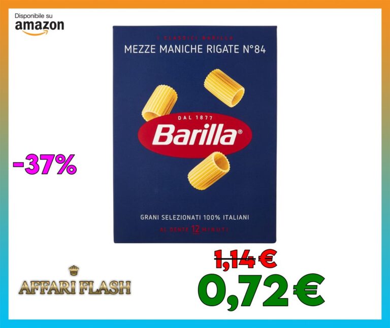 Barilla Pasta Mezze Maniche Rigate, 500g, Scatola