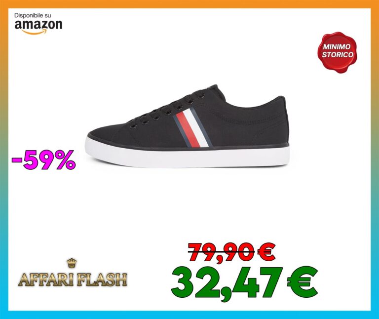 Tommy Hilfiger TH Hi Vulc Low Core Stripes Mesh Fm0fm05393, Basso Top Uomo