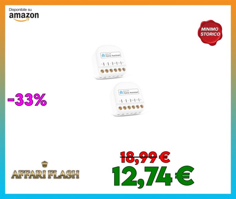 Refoss ESP8266 Mini Interruttore Smart a Relè WiFi con Home Assistant, Interruttore Luce Smart da 10A con Misurazione della Corrente, 1 Gang, Compatibile con Alexa, Google, 2 Pezzi