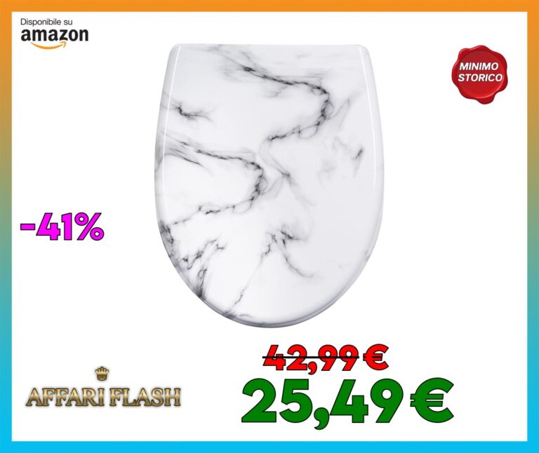 WOLTU Tavoletta WC Ammortizzata, Copriwater Ovale, Asse WC con Cerniere Regolabili con Paracolpi, in Duroplast