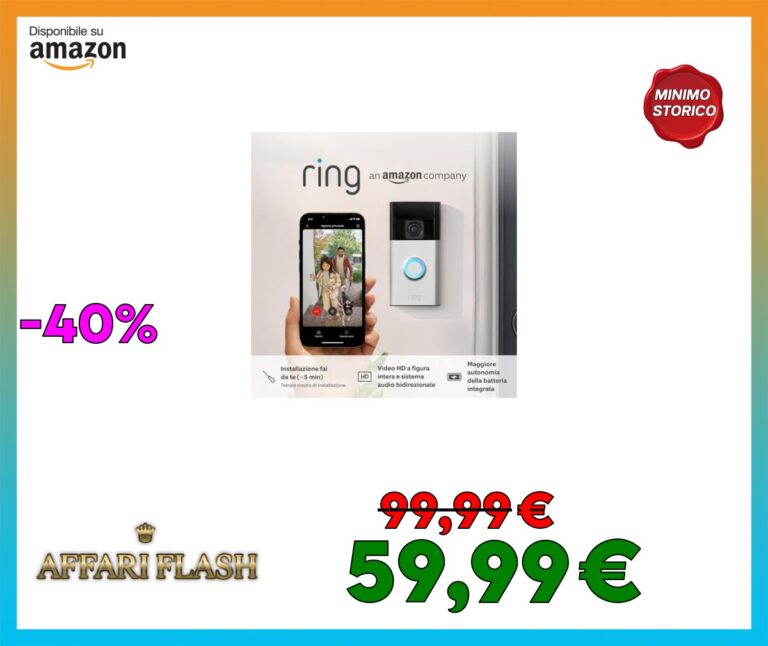 ️ Ring videocitofono a batteria (Battery Video Doorbell) (2024) | Visuale a figura intera | Installazione semplice fai