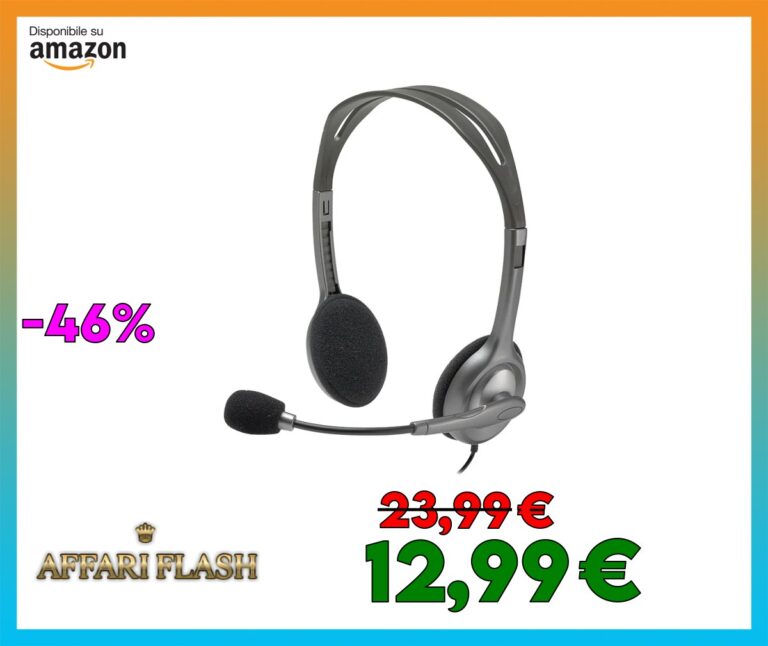Logitech H111 Cuffie Cablate per Computer, Stereo con Microfono, Cancellazione Rumore,