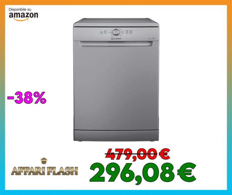 Indesit IN2FE14CNP80S, Lavastoviglie Libera Installazione Larghezza 60 cm, Profondità 59 cm, Altezza 85cm, Lavastoviglie Esterna Con Capacità 14 coperti, Classe Energetica E