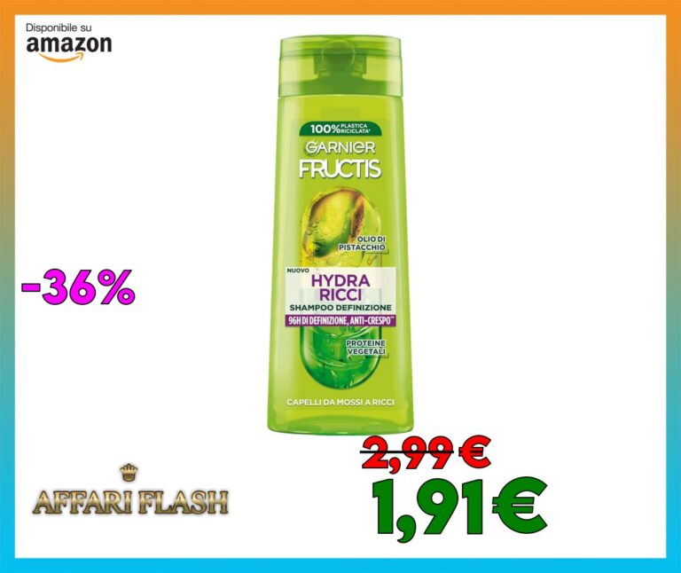Garnier Fructis Shampoo Definizione, Per Capelli da Mossi a Ricci, Anti